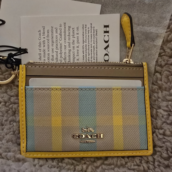 Coach Striped Card Holder NWT - Picture 1 of 9